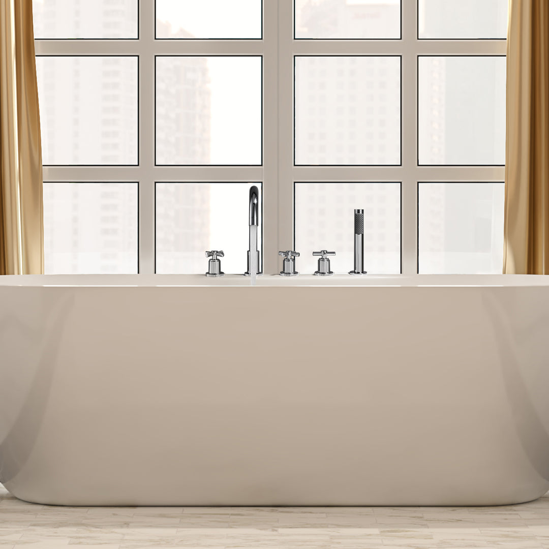 Sorlia Cross Handles Deck-Mount Roman Tub Faucet