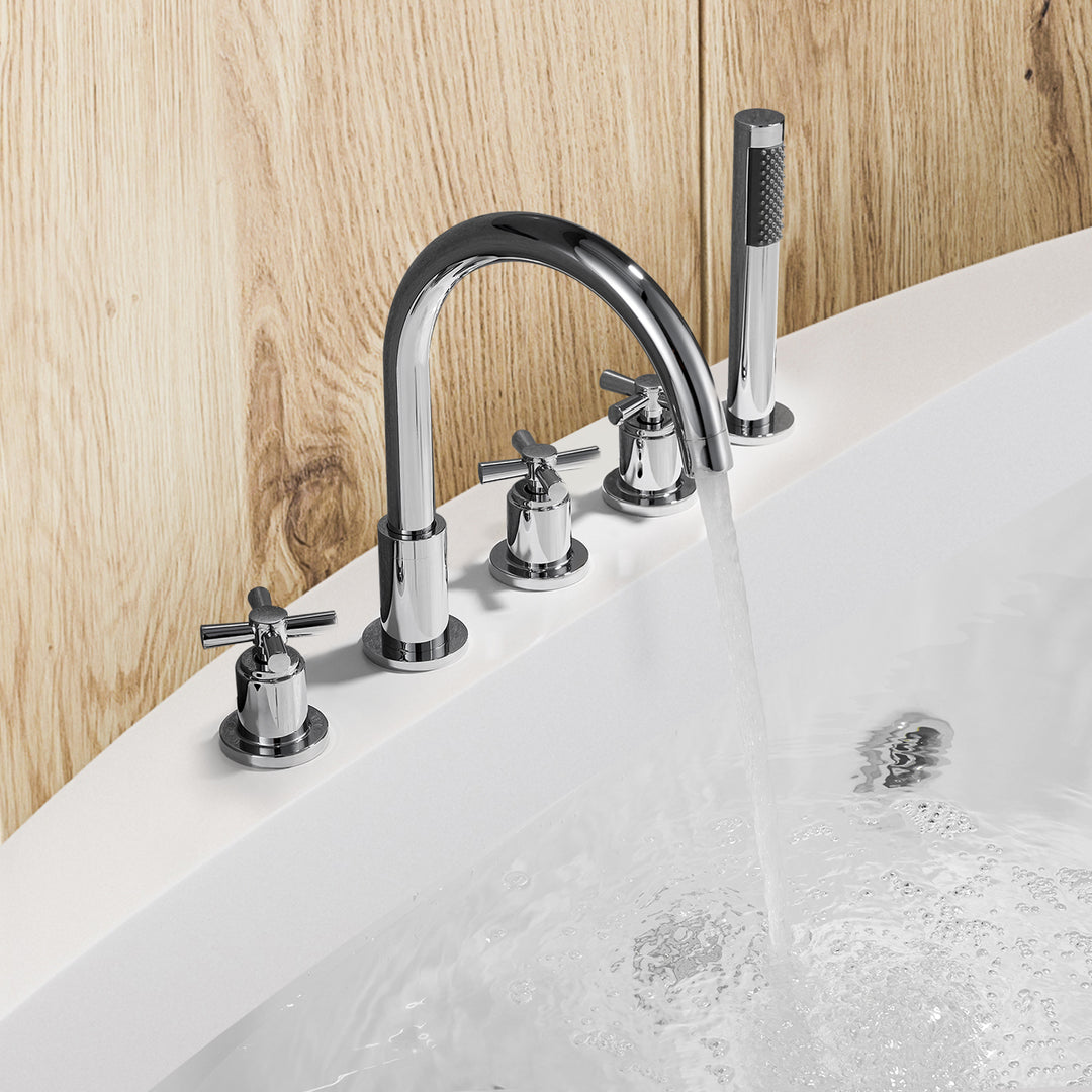 Sorlia Cross Handles Deck-Mount Roman Tub Faucet