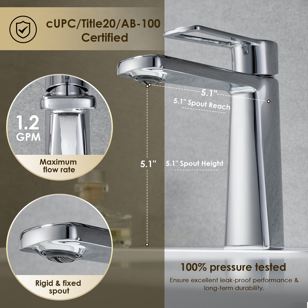 Paula Single Hole Single-Handle Bathroom Faucet