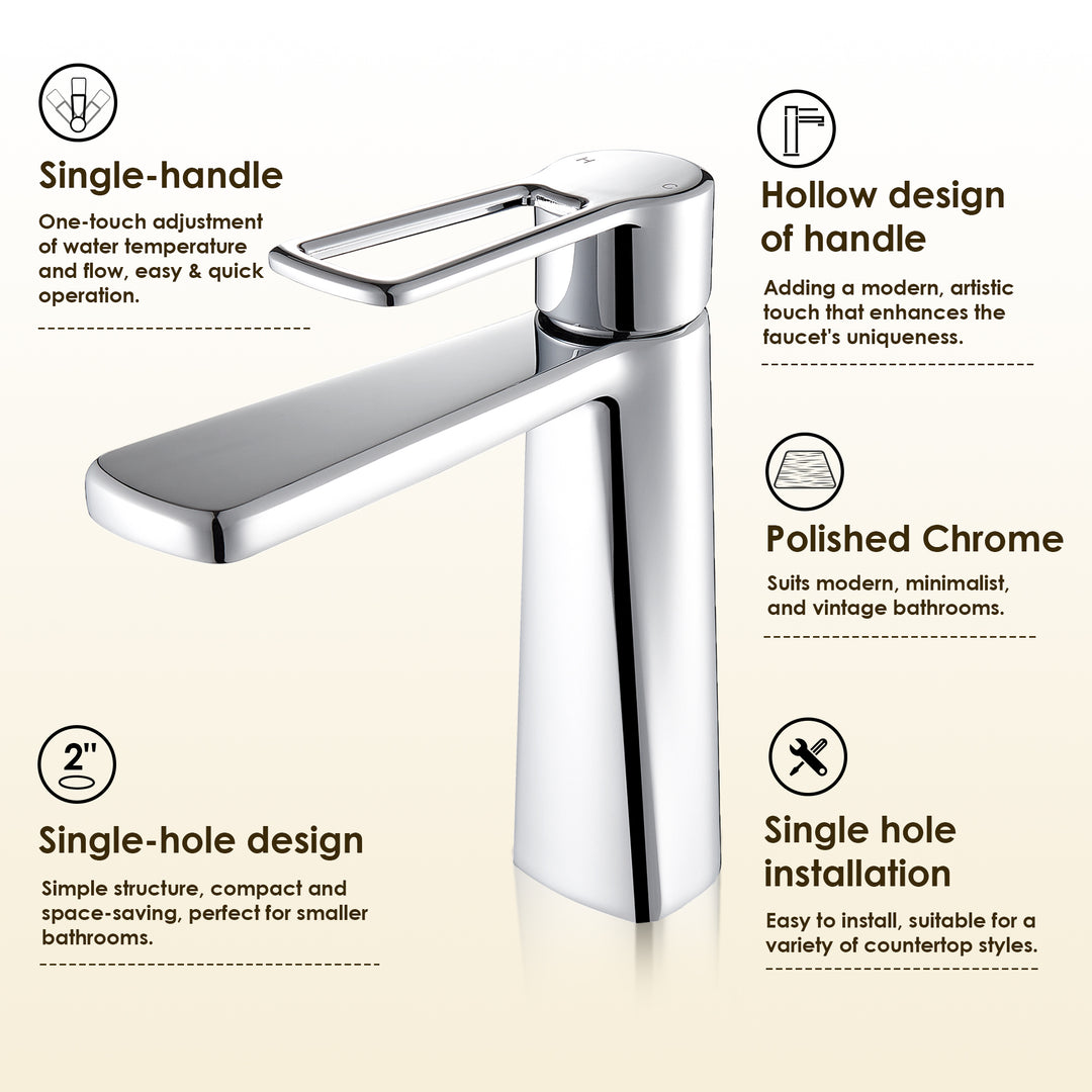 Paula Single Hole Single-Handle Bathroom Faucet