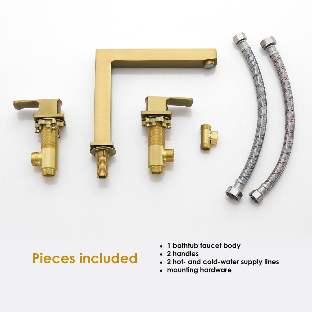 Calden Double Handle Deck-Mount 8 in. Widespread Roman Tub Faucet