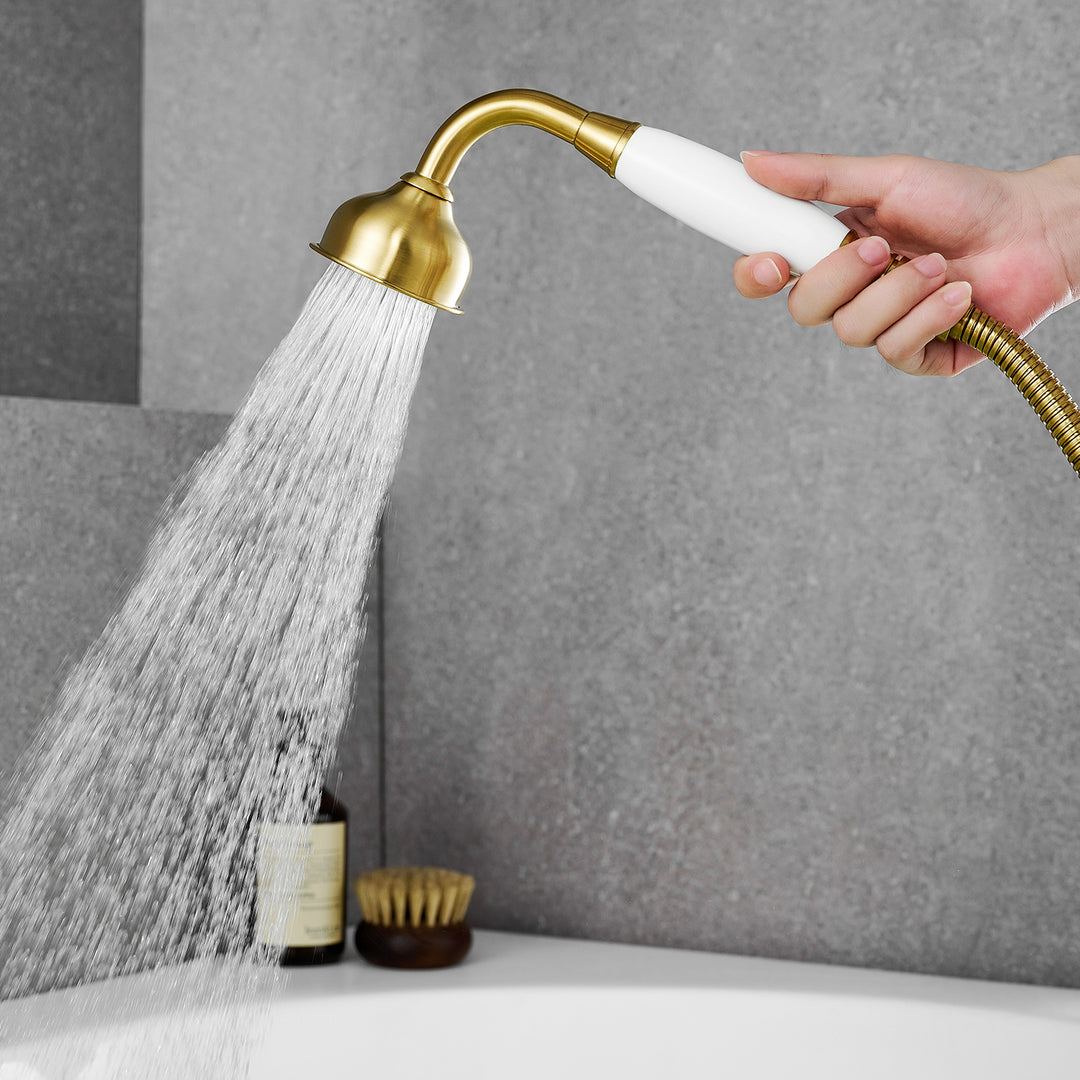 Vikran Triple Handle Deck-Mount Roman Tub Faucet