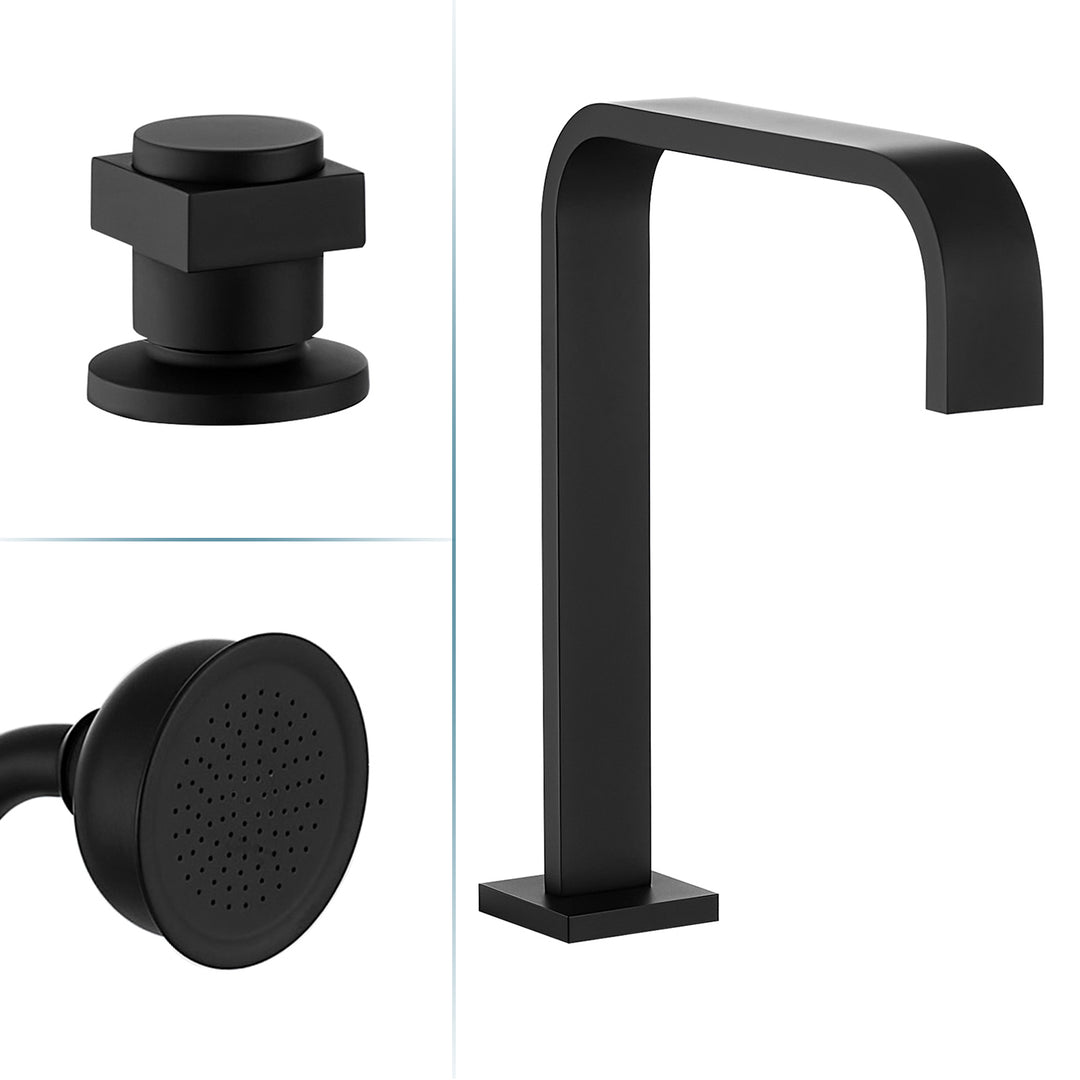 Vikran Triple Handle Deck-Mount Roman Tub Faucet