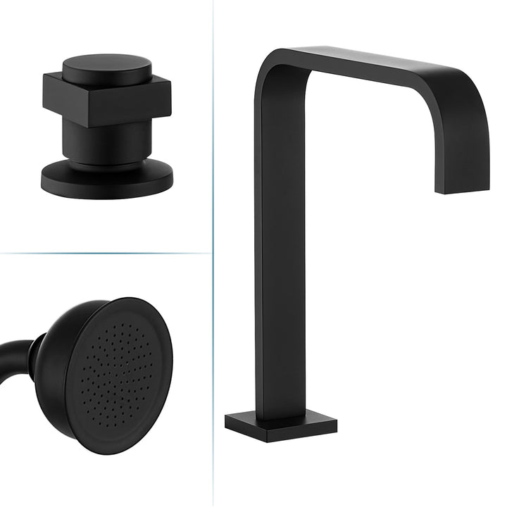 Vikran Triple Handle Deck-Mount Roman Tub Faucet