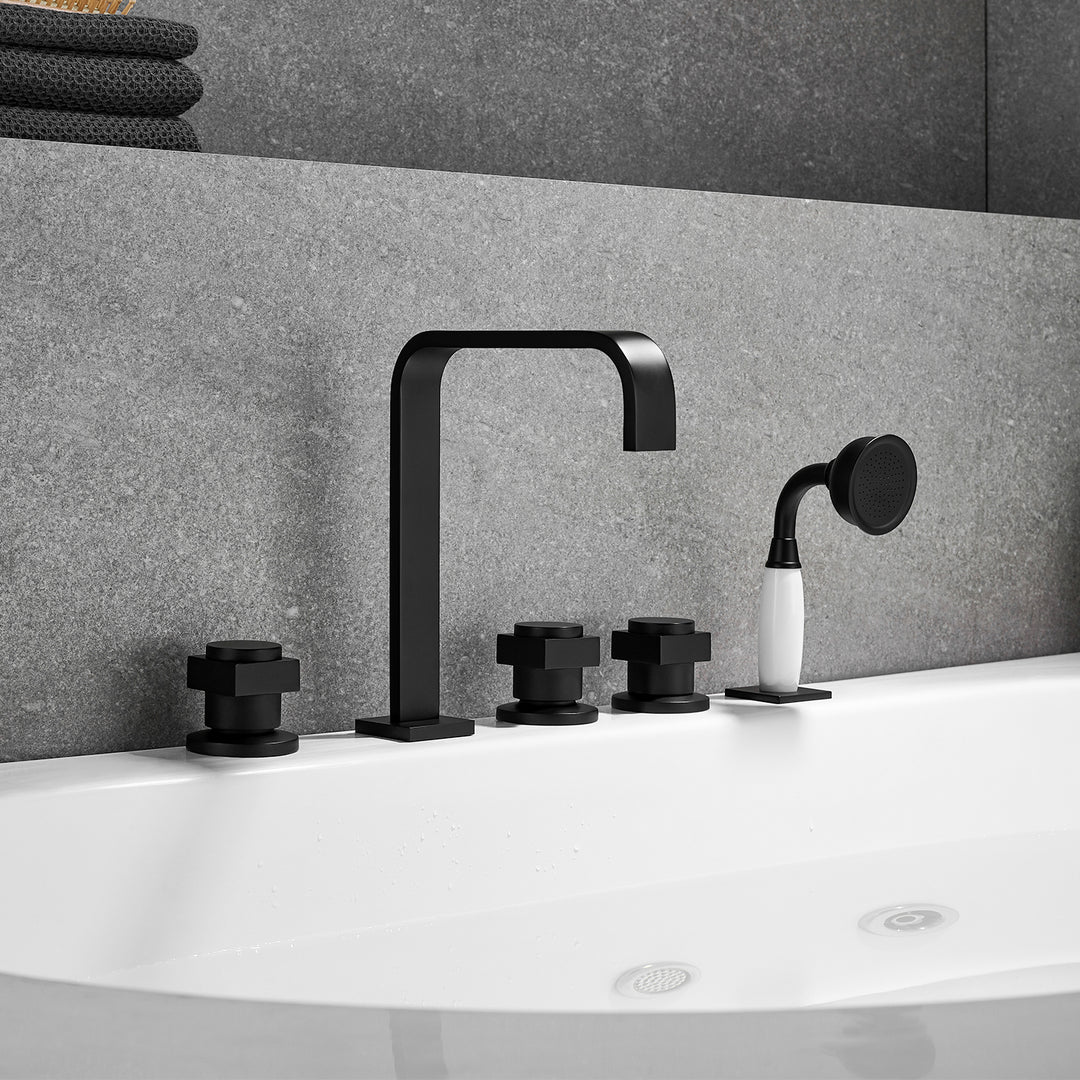 Vikran Triple Handle Deck-Mount Roman Tub Faucet