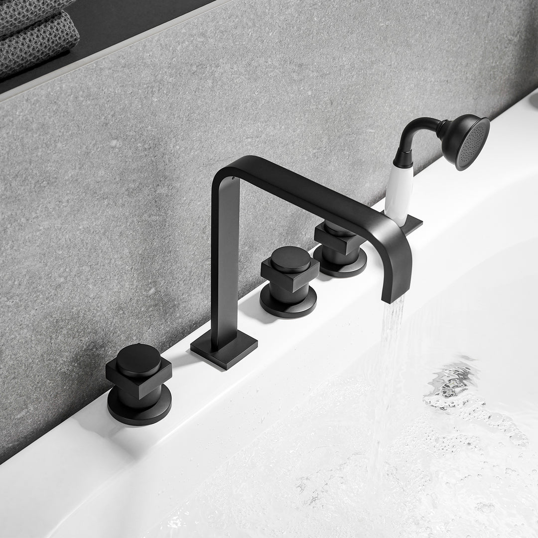 Vikran Triple Handle Deck-Mount Roman Tub Faucet