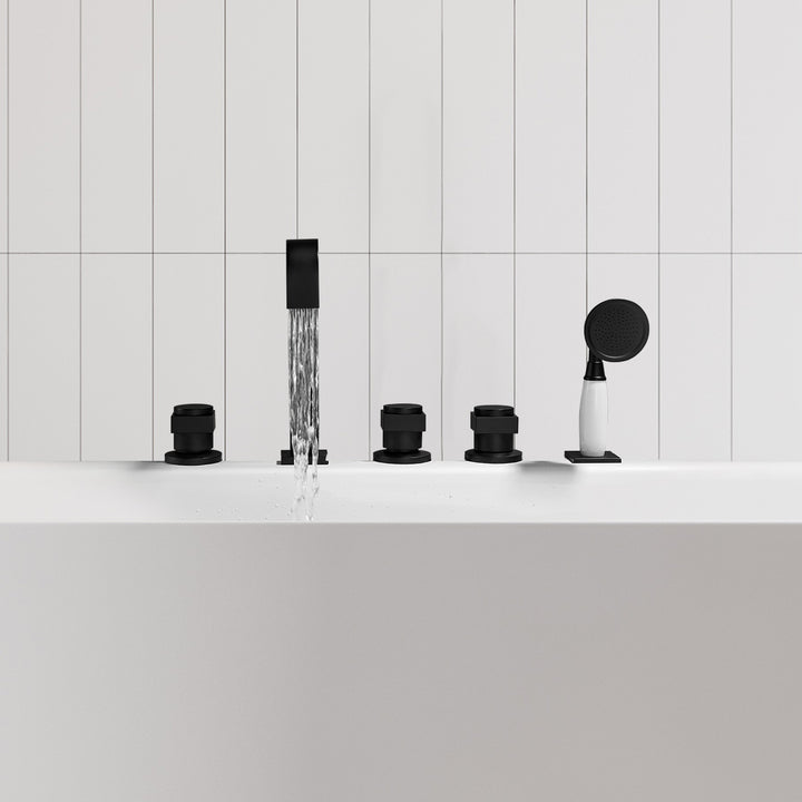 Vikran Triple Handle Deck-Mount Roman Tub Faucet