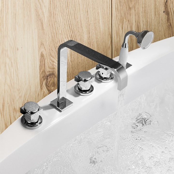 Vikran Triple Handle Deck-Mount Roman Tub Faucet