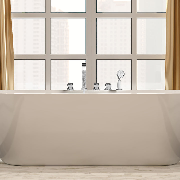 Vikran Triple Handle Deck-Mount Roman Tub Faucet