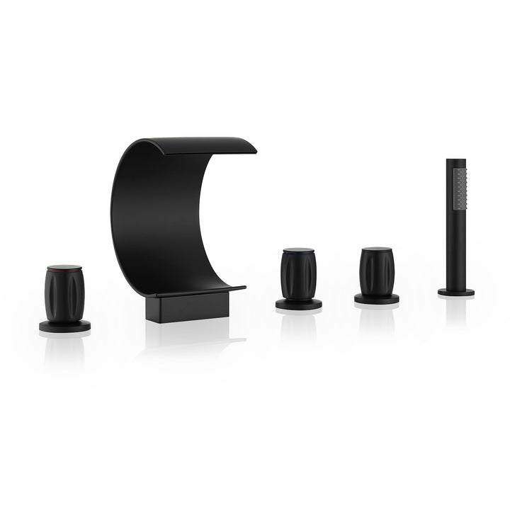 Recea Triple Handle Deck-Mount Roman Tub Faucet