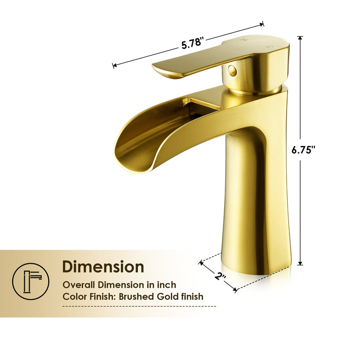 Tatcha Single Hole Single-Handle Waterfall Bathroom Faucet