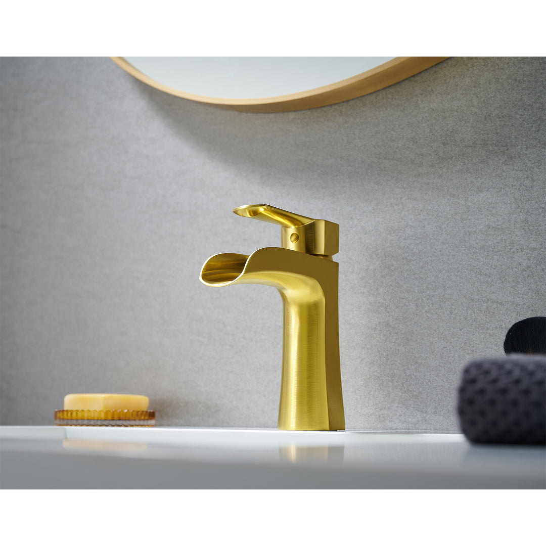 Tatcha Single Hole Single-Handle Waterfall Bathroom Faucet