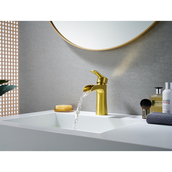 Tatcha Single Hole Single-Handle Waterfall Bathroom Faucet