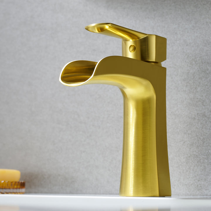 Tatcha Single Hole Single-Handle Waterfall Bathroom Faucet