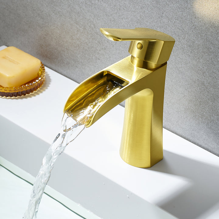 Tatcha Single Hole Single-Handle Waterfall Bathroom Faucet
