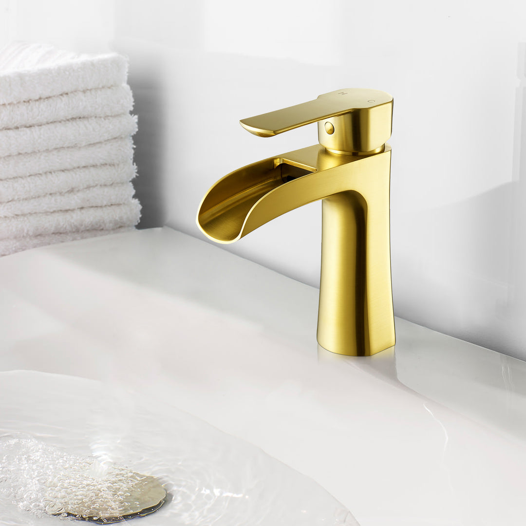 Tatcha Single Hole Single-Handle Waterfall Bathroom Faucet