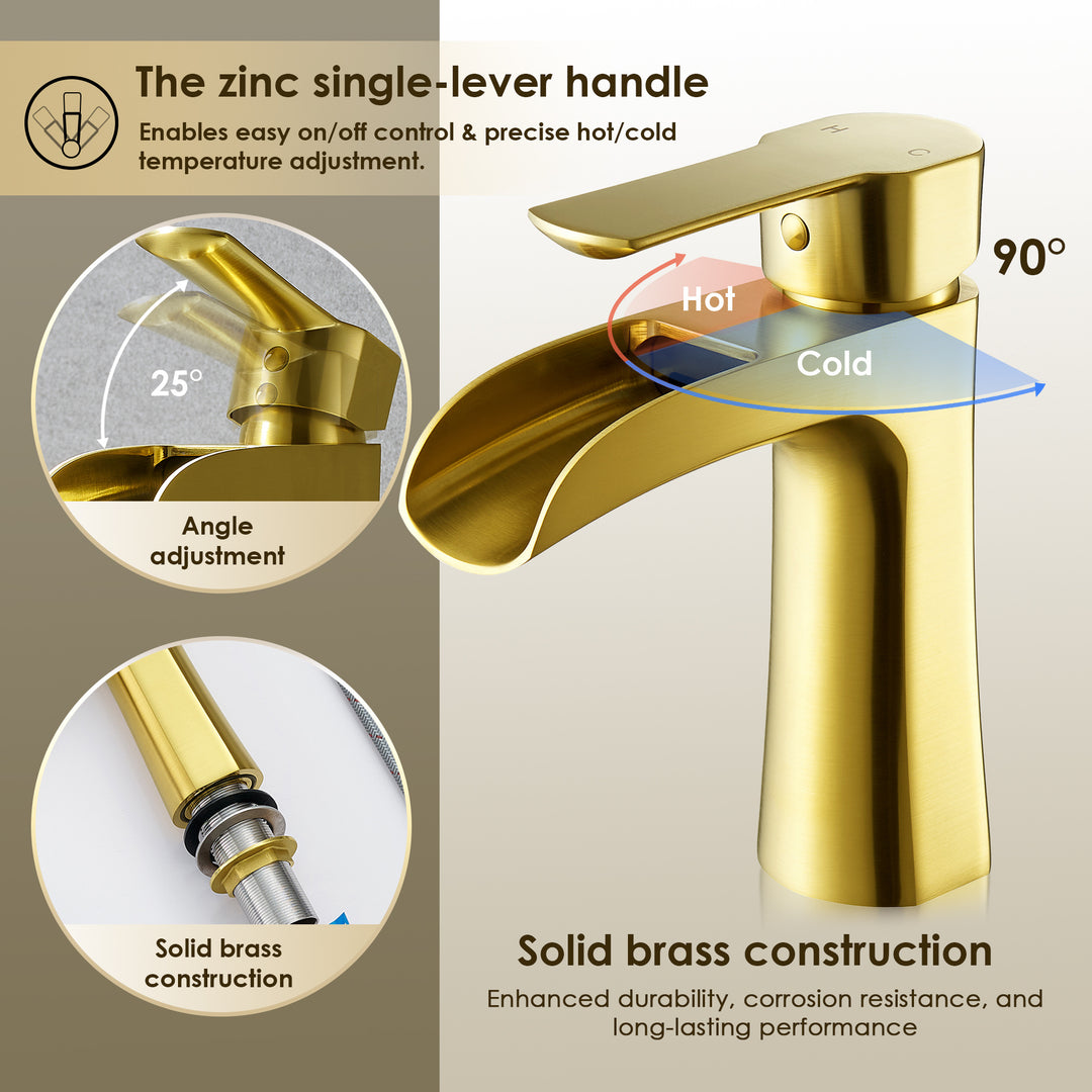 Tatcha Single Hole Single-Handle Waterfall Bathroom Faucet