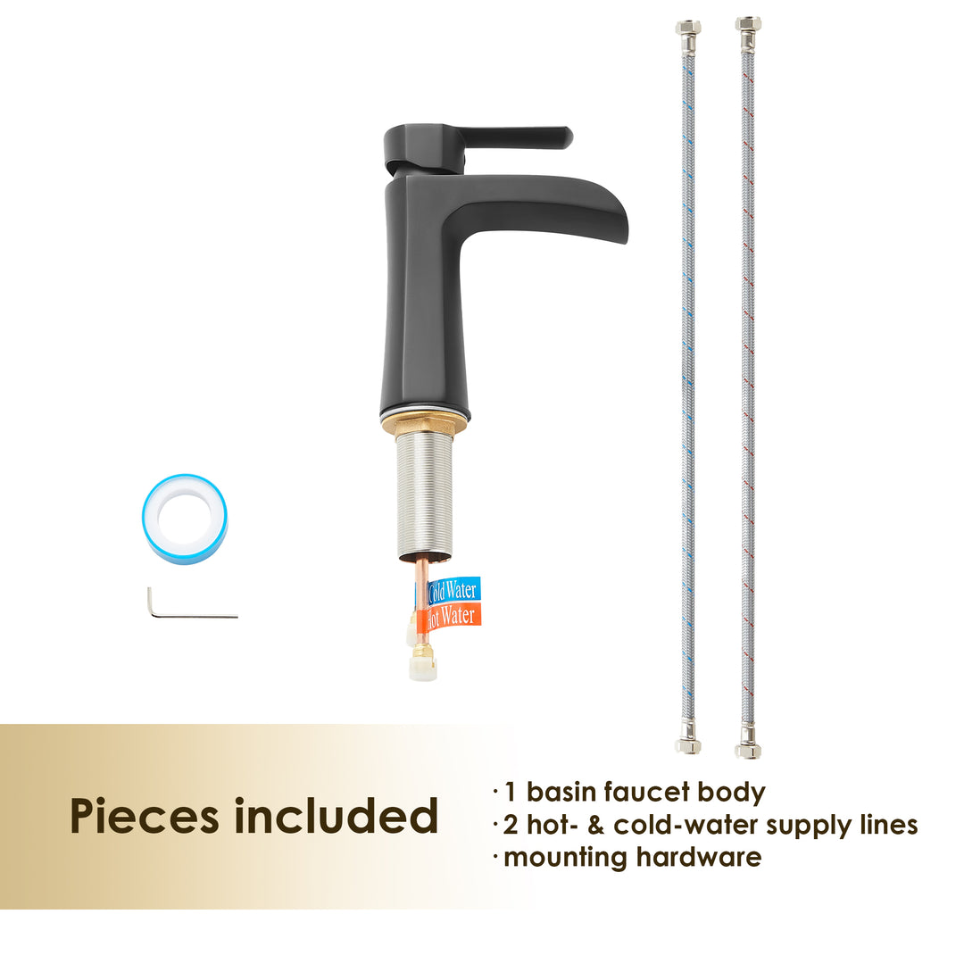 Tatcha Single Hole Single-Handle Waterfall Bathroom Faucet