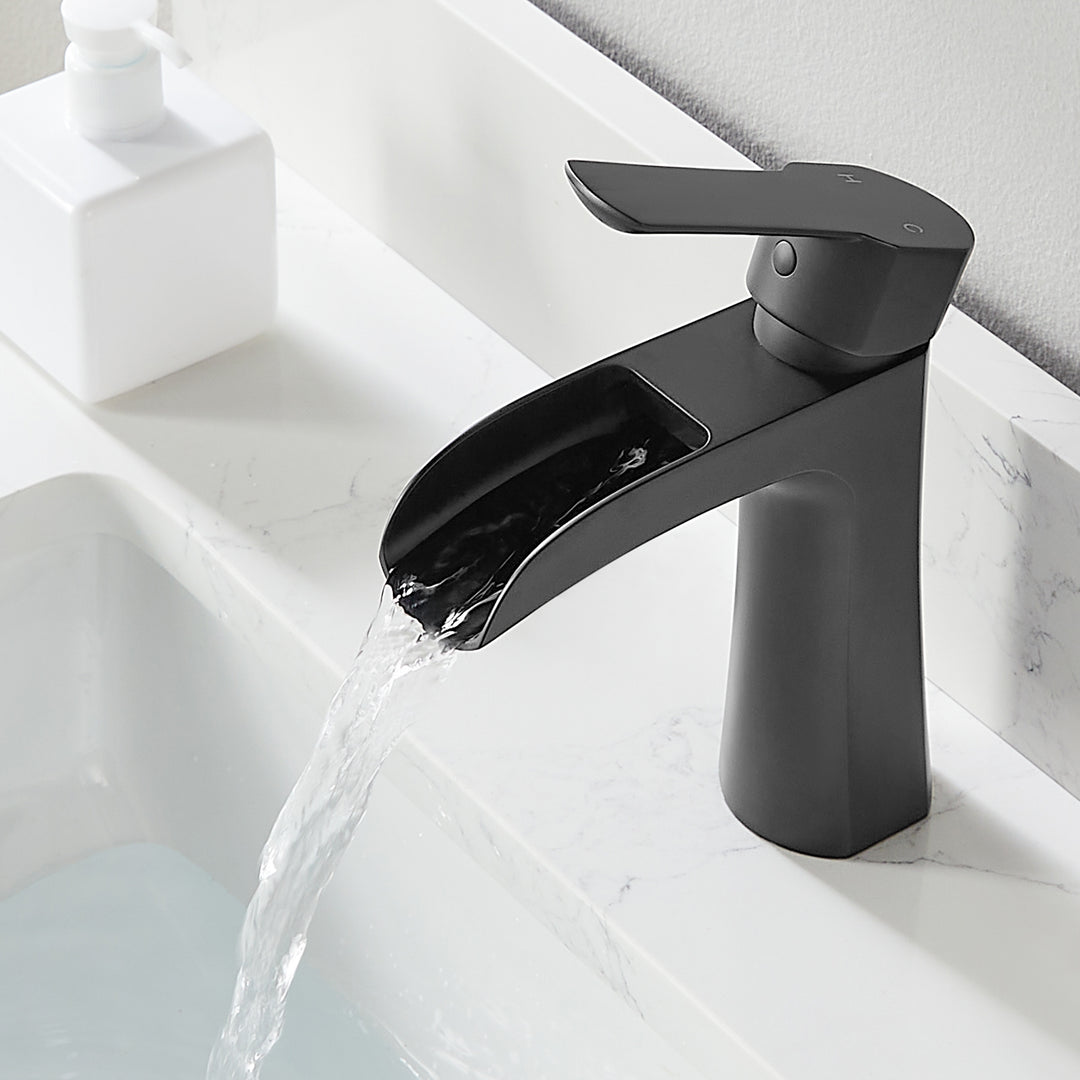 Tatcha Single Hole Single-Handle Waterfall Bathroom Faucet