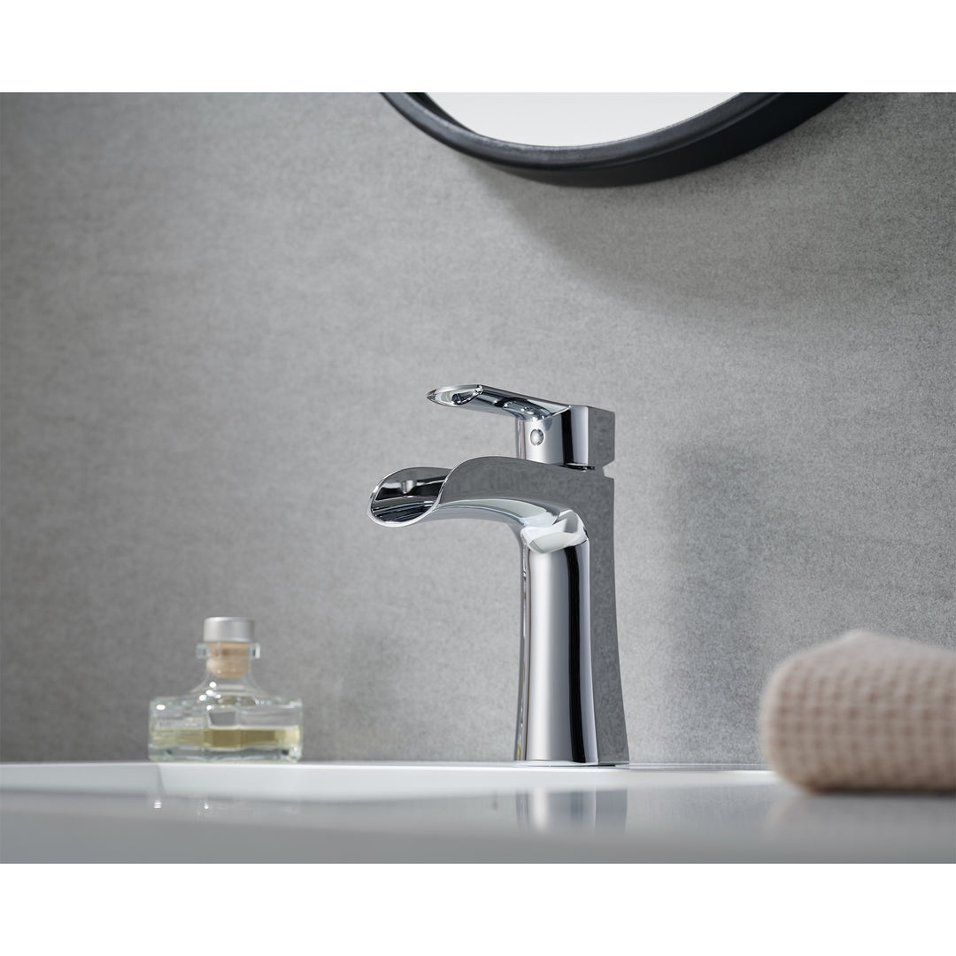 Tatcha Single Hole Single-Handle Waterfall Bathroom Faucet