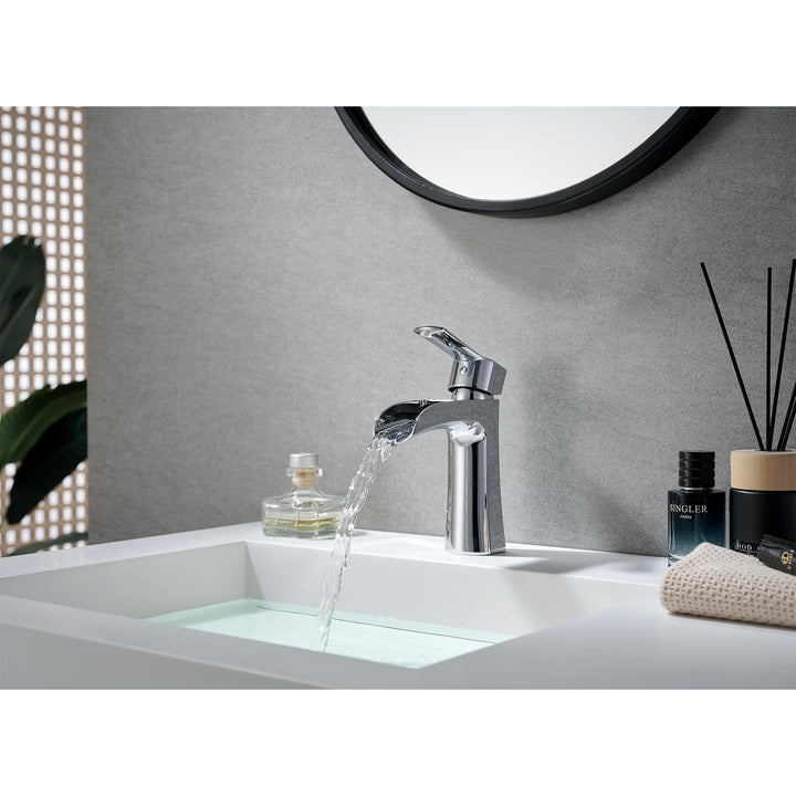 Tatcha Single Hole Single-Handle Waterfall Bathroom Faucet