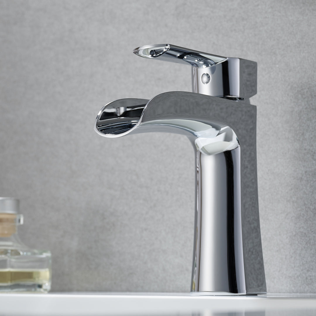 Tatcha Single Hole Single-Handle Waterfall Bathroom Faucet