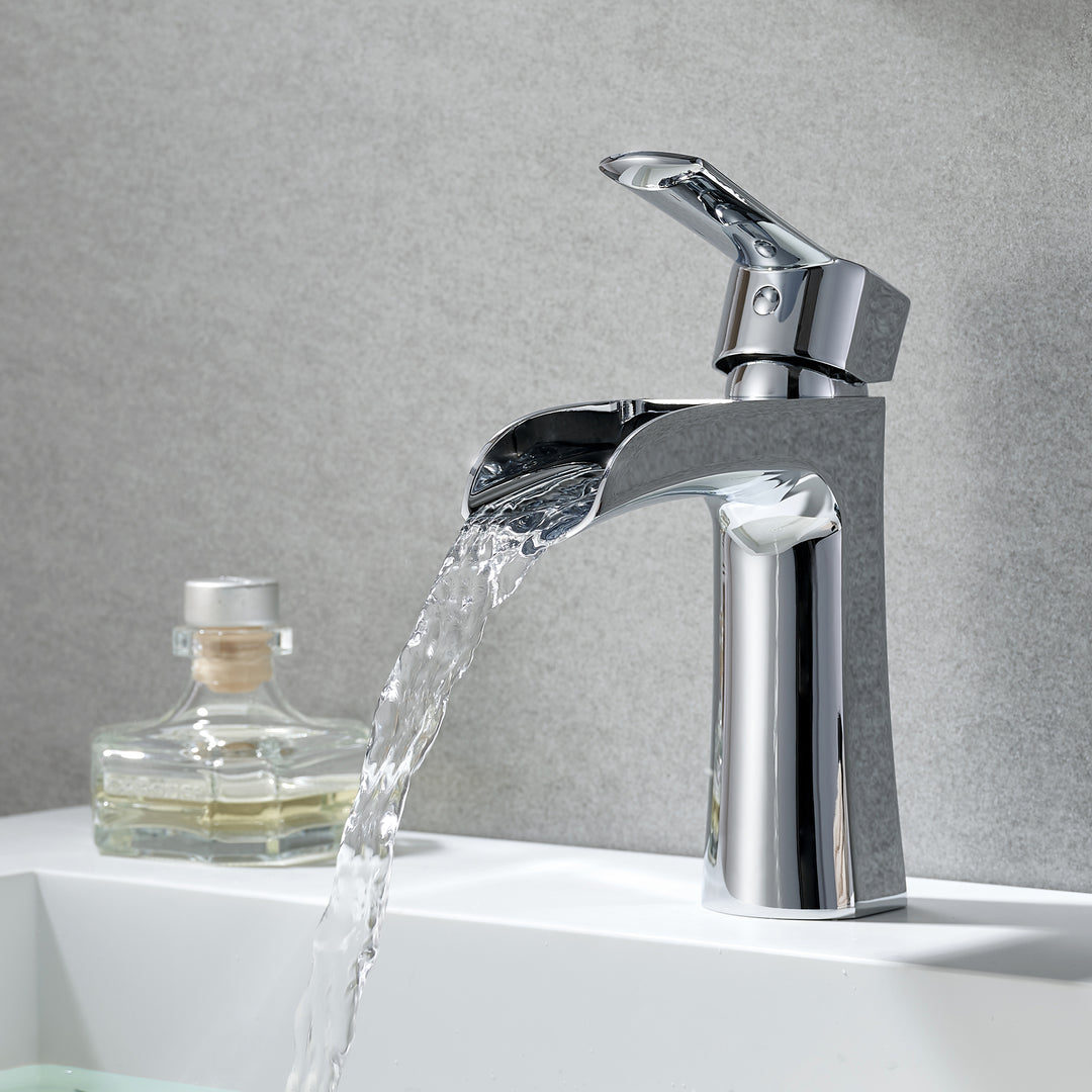 Tatcha Single Hole Single-Handle Waterfall Bathroom Faucet