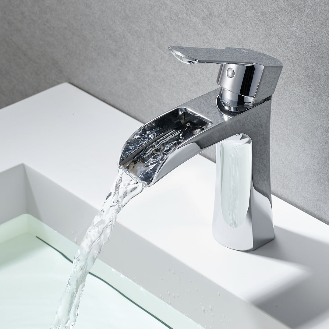 Tatcha Single Hole Single-Handle Waterfall Bathroom Faucet