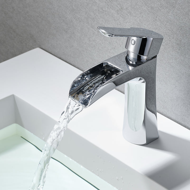 Tatcha Single Hole Single-Handle Waterfall Bathroom Faucet