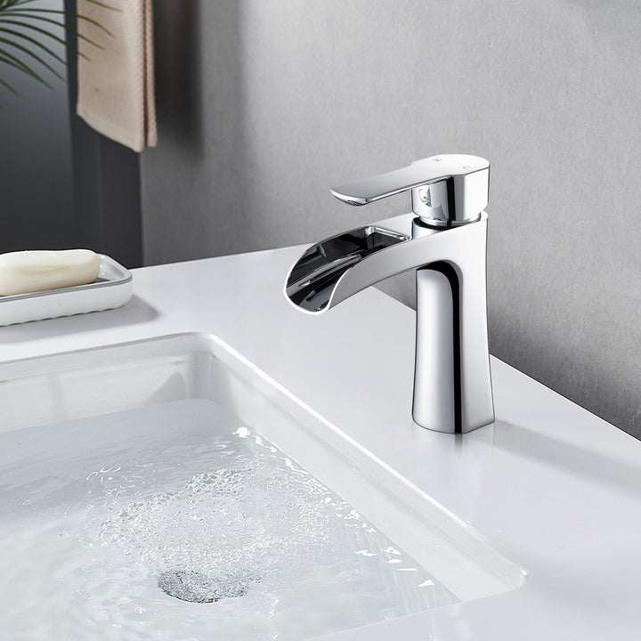 Tatcha Single Hole Single-Handle Waterfall Bathroom Faucet