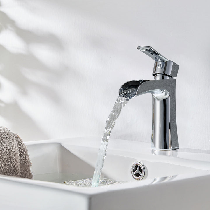 Tatcha Single Hole Single-Handle Waterfall Bathroom Faucet