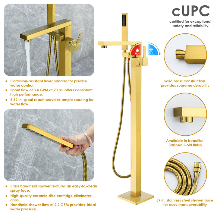 Campia Single Lever Handle Freestanding Floor Mounted Tub Filler