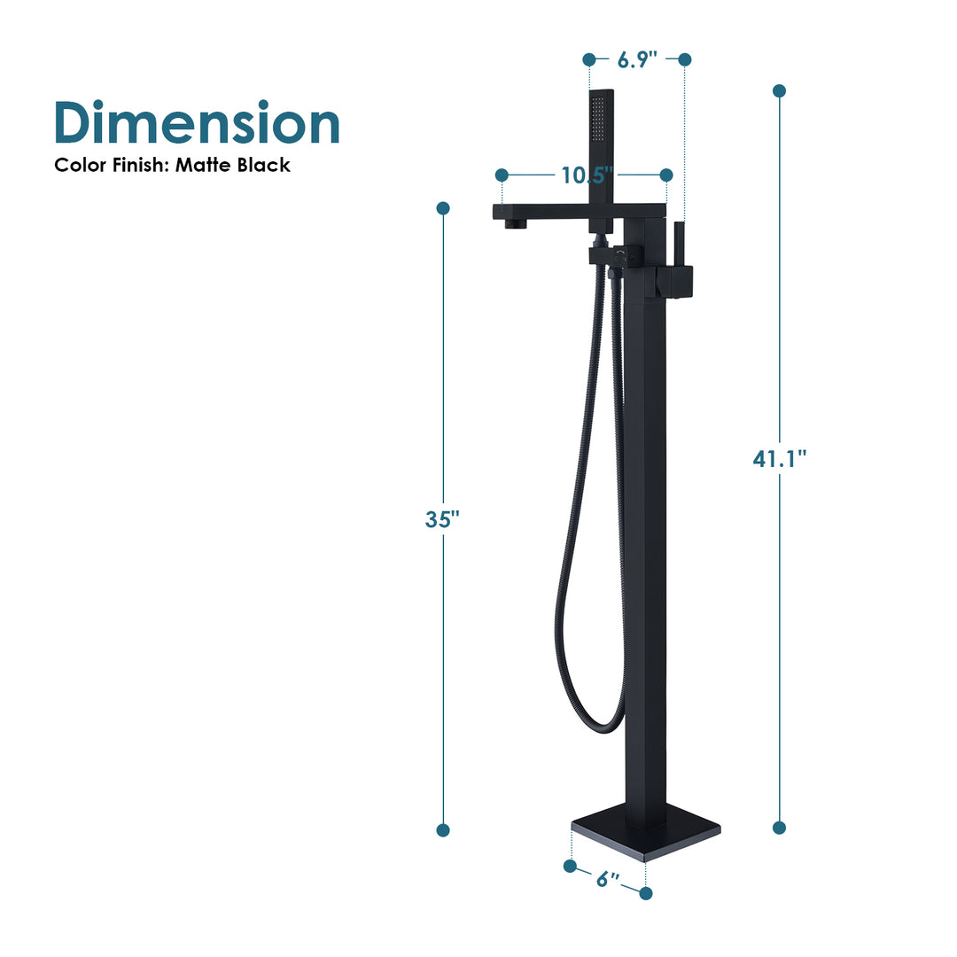 Campia Single Lever Handle Freestanding Floor Mounted Tub Filler