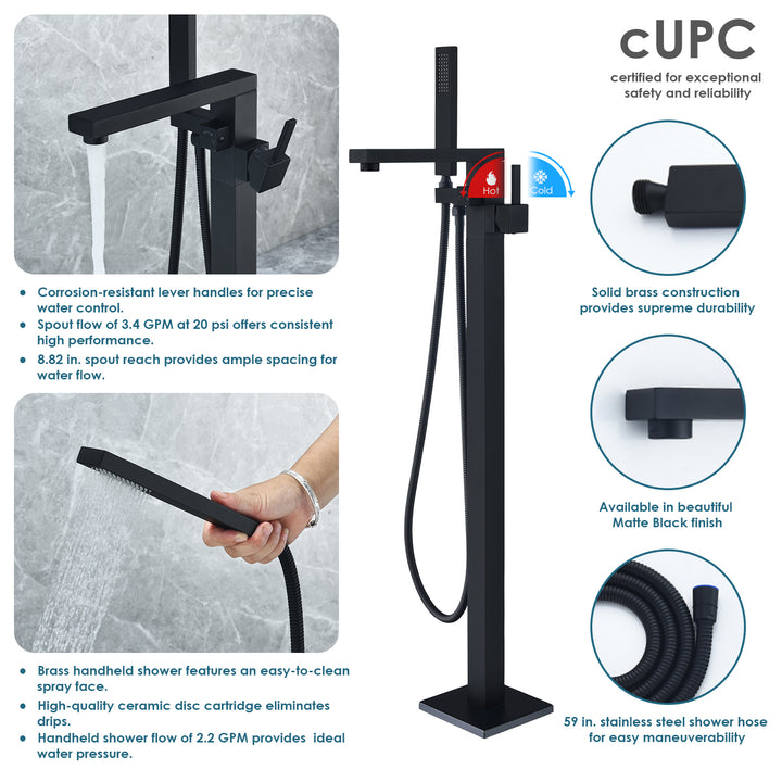 Campia Single Lever Handle Freestanding Floor Mounted Tub Filler