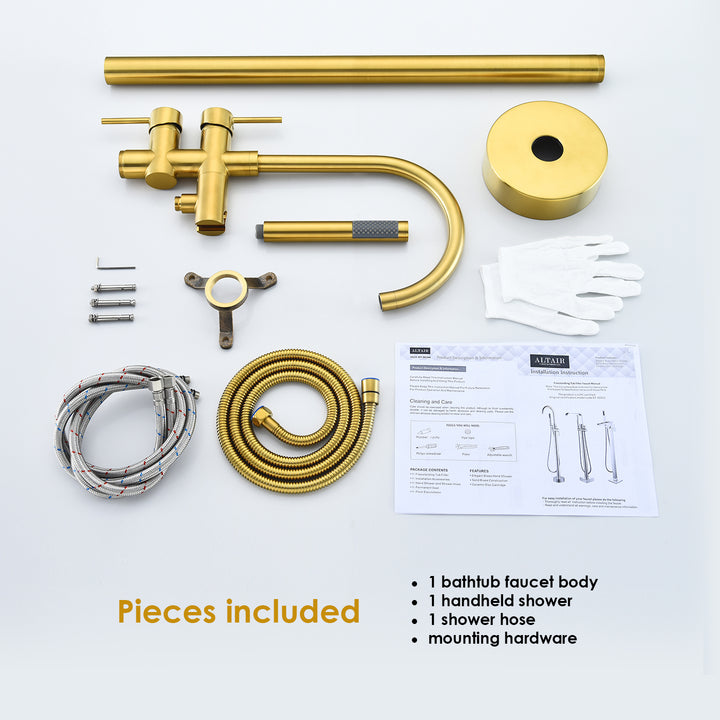 Assens Double Lever Handle Freestanding Floor Mounted Tub Filler