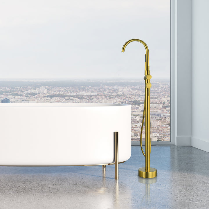 Assens Double Lever Handle Freestanding Floor Mounted Tub Filler