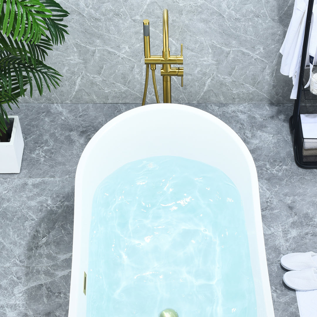 Assens Double Lever Handle Freestanding Floor Mounted Tub Filler