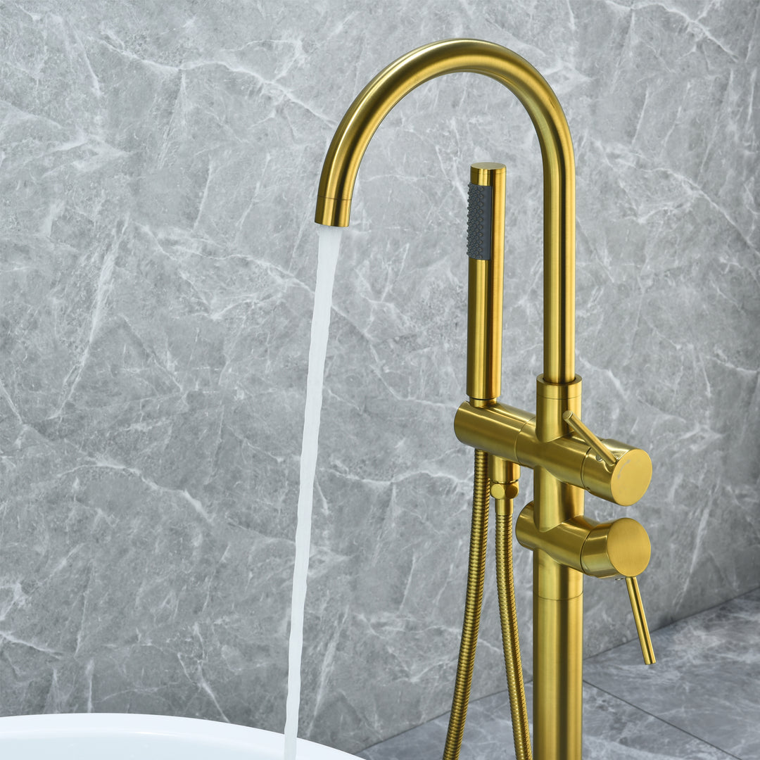 Assens Double Lever Handle Freestanding Floor Mounted Tub Filler