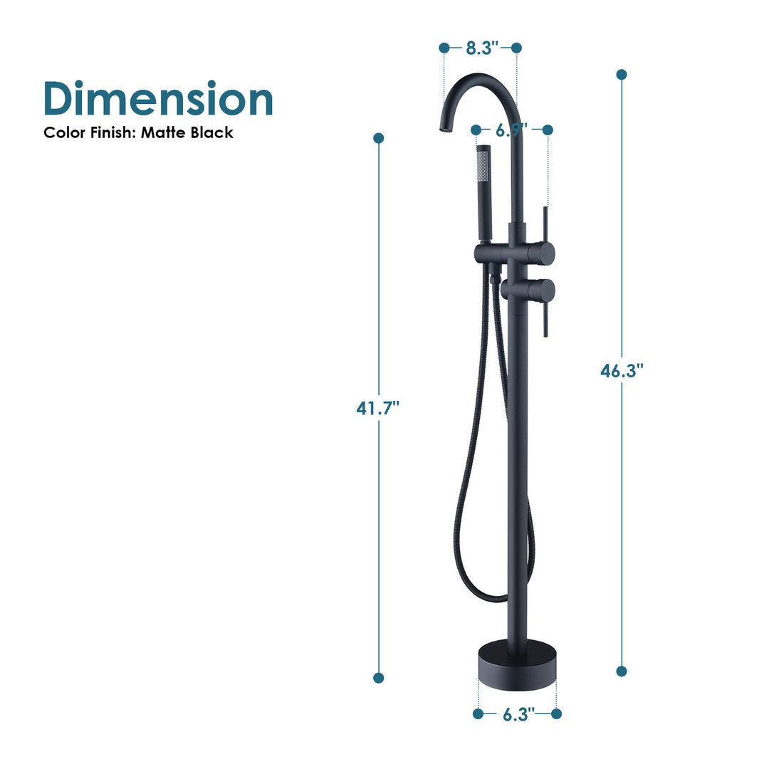 Assens Double Lever Handle Freestanding Floor Mounted Tub Filler