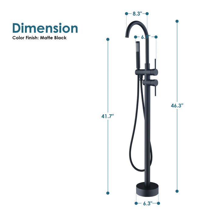 Assens Double Lever Handle Freestanding Floor Mounted Tub Filler
