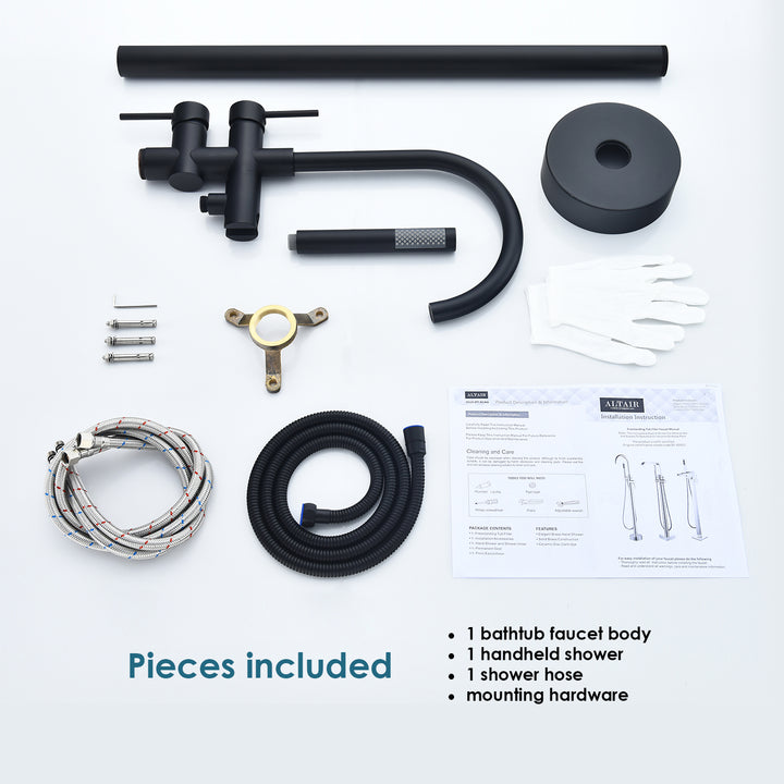 Assens Double Lever Handle Freestanding Floor Mounted Tub Filler