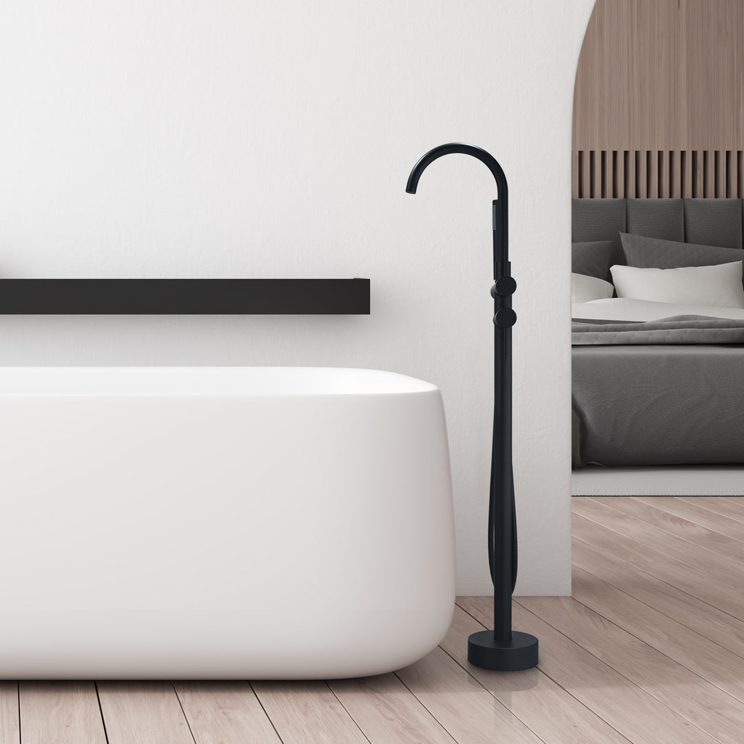 Assens Double Lever Handle Freestanding Floor Mounted Tub Filler