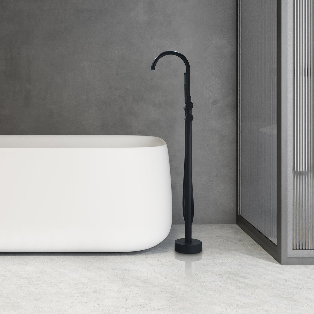 Assens Double Lever Handle Freestanding Floor Mounted Tub Filler