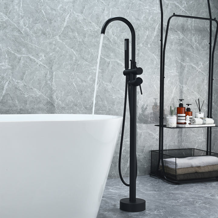 Assens Double Lever Handle Freestanding Floor Mounted Tub Filler