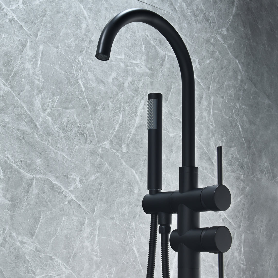 Assens Double Lever Handle Freestanding Floor Mounted Tub Filler