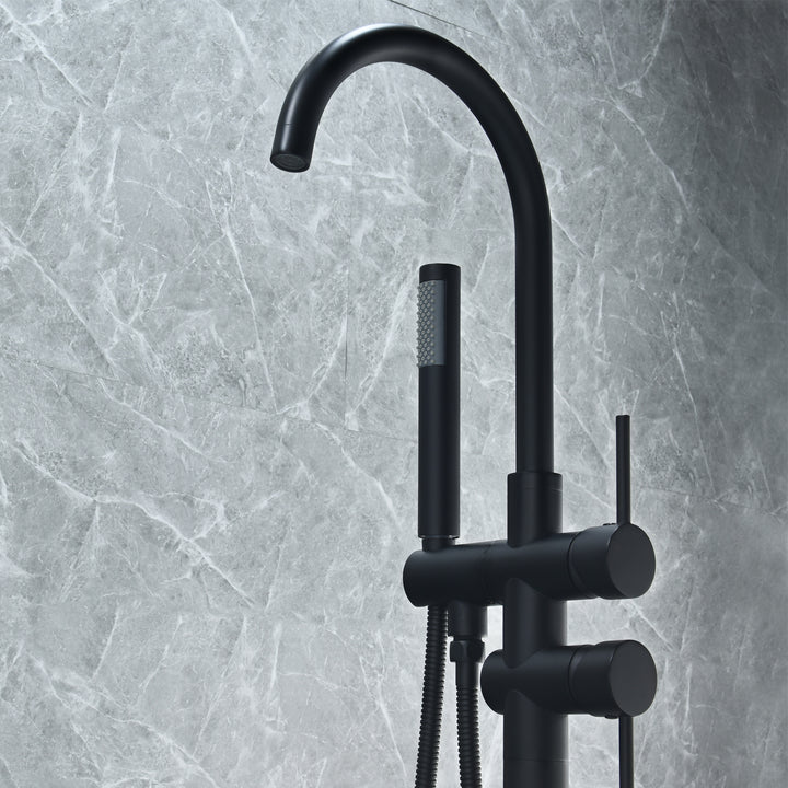 Assens Double Lever Handle Freestanding Floor Mounted Tub Filler