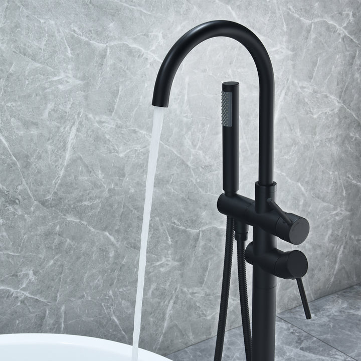 Assens Double Lever Handle Freestanding Floor Mounted Tub Filler