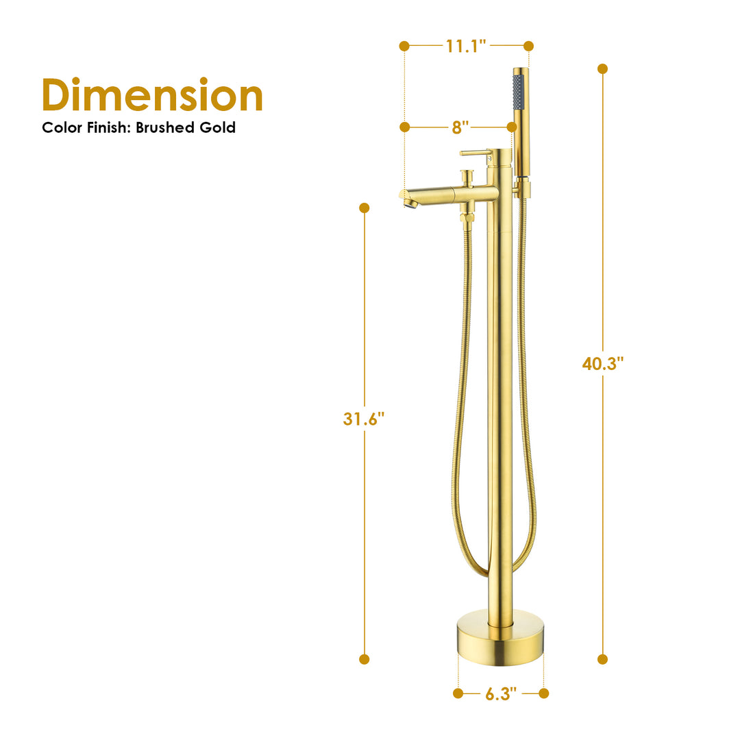 Larod Single Lever Handle Freestanding Floor Mounted Tub Filler