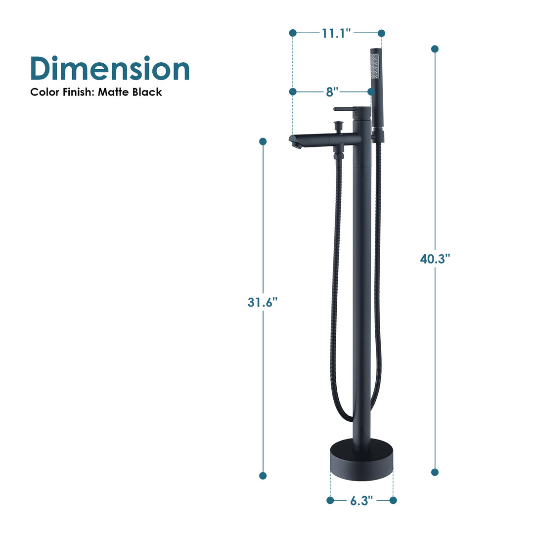 Larod Single Lever Handle Freestanding Floor Mounted Tub Filler