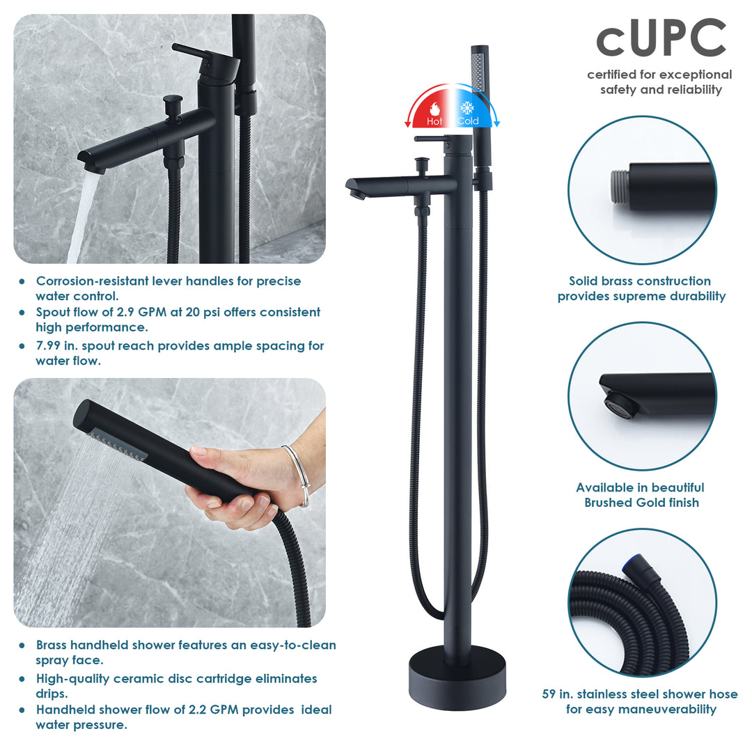 Larod Single Lever Handle Freestanding Floor Mounted Tub Filler